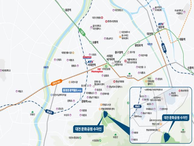 문화공원 수자인 입지